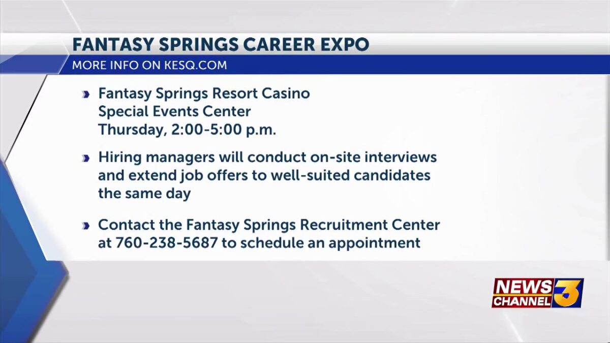 Fantasy Springs hosting job fair for security and engineering positions