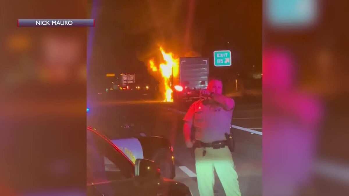Late night semi-truck fire on southbound Highway 101 near Bailard offramp successfully put out