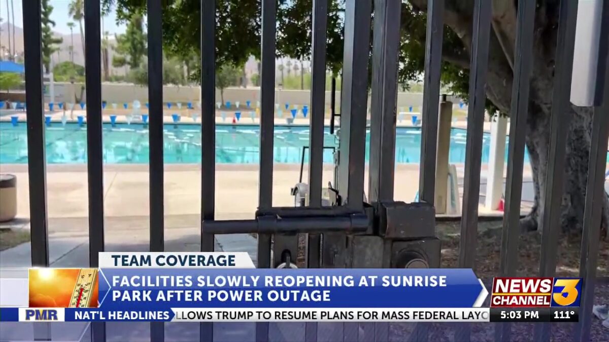 Facilities slowly reopening at Sunrise Park after weekend power outage