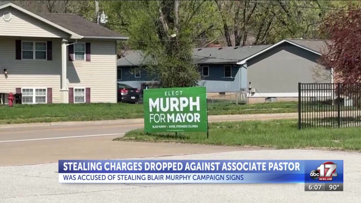 Associate pastor accused of stealing Blair Murphy signs has charges dropped with stipulations