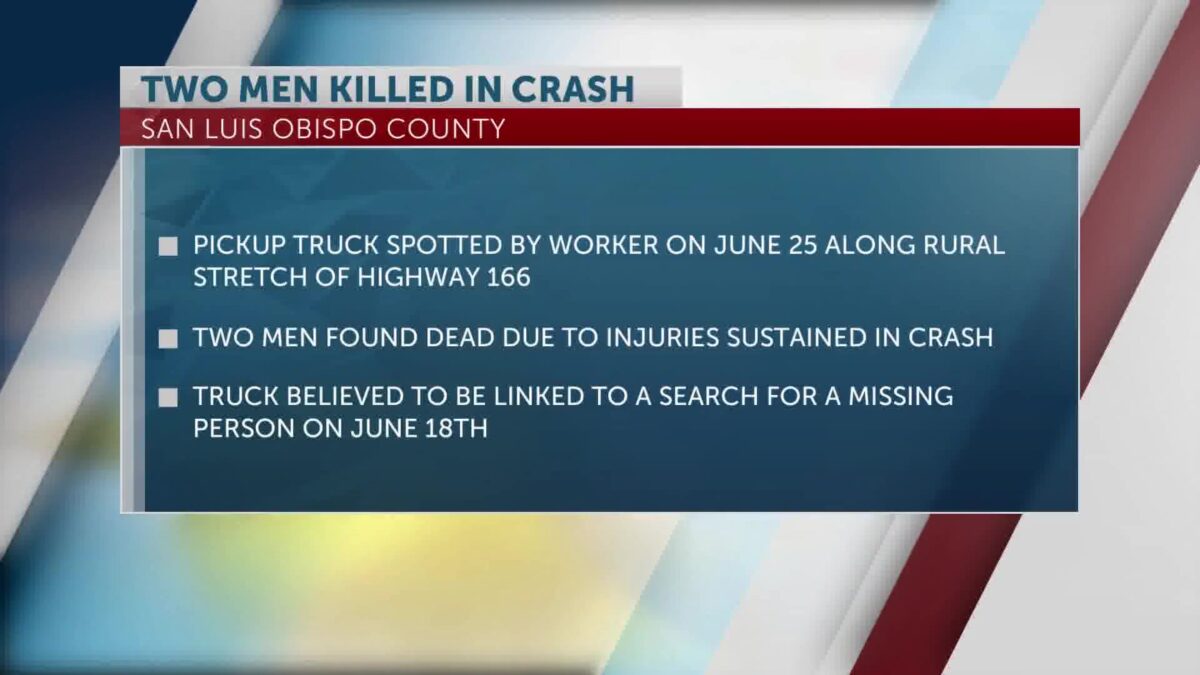 Two men dead after car crash on Highway 166 Wednesday morning