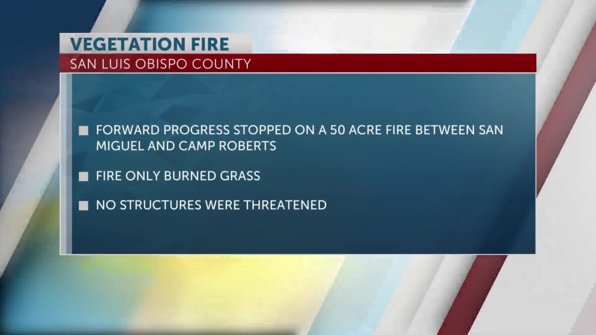 Fire crews mopping up house fire turned 50-acre grass fire near San Miguel