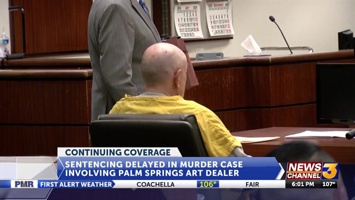 Sentencing for man convicted twice in murder of a Palm Springs art dealer rescheduled again