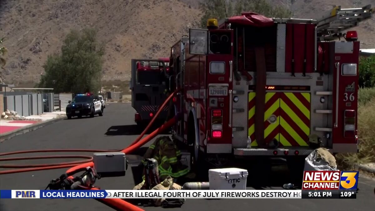Structure fire breaks out in Windy Cove area north of Palm Springs