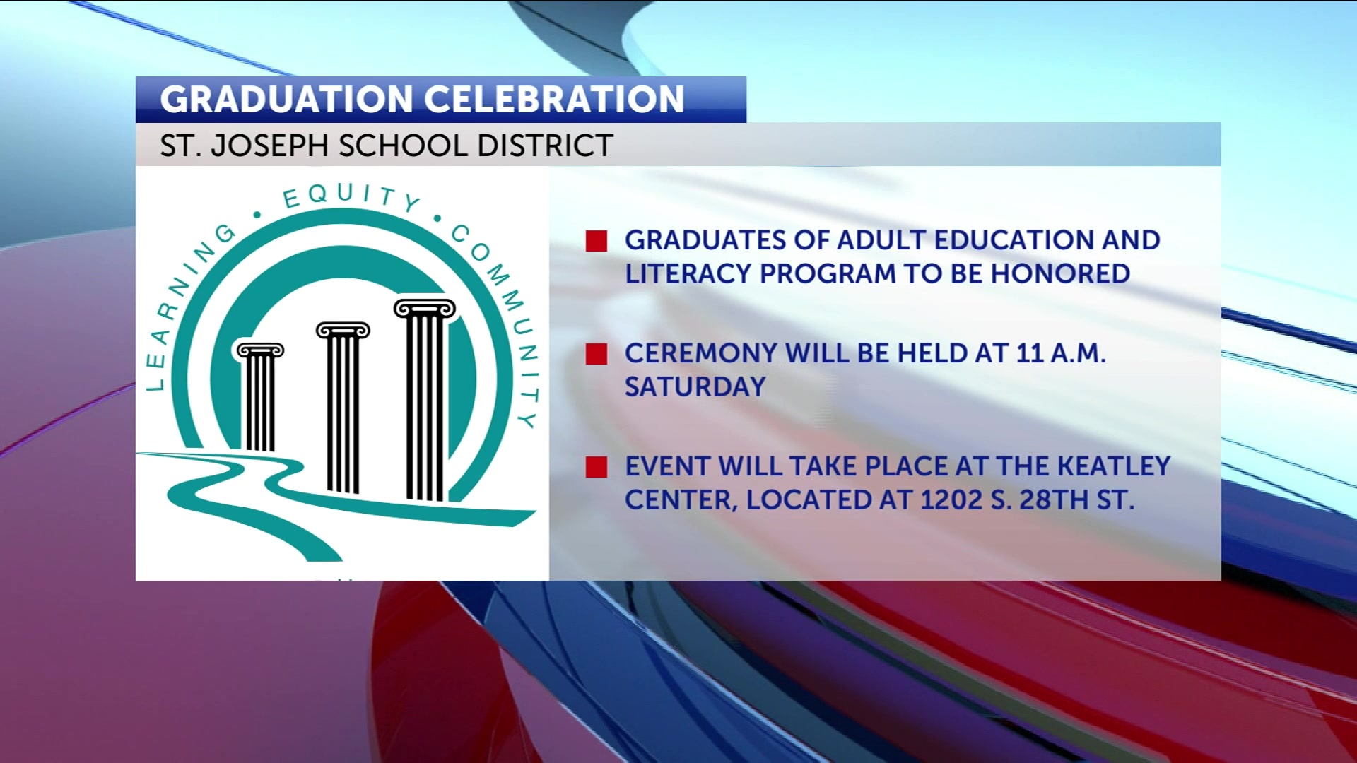 SJSD to hold Adult Education and Literacy graduation