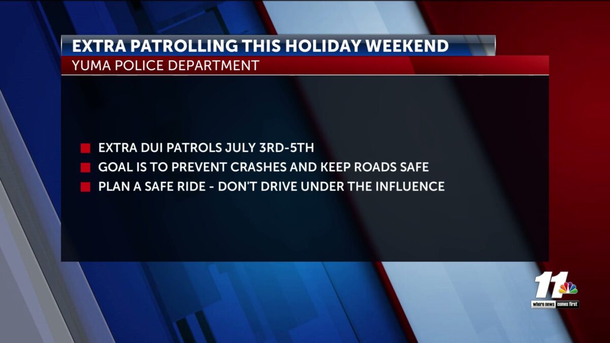 Yuma police to conduct impaired driving detail on July 4