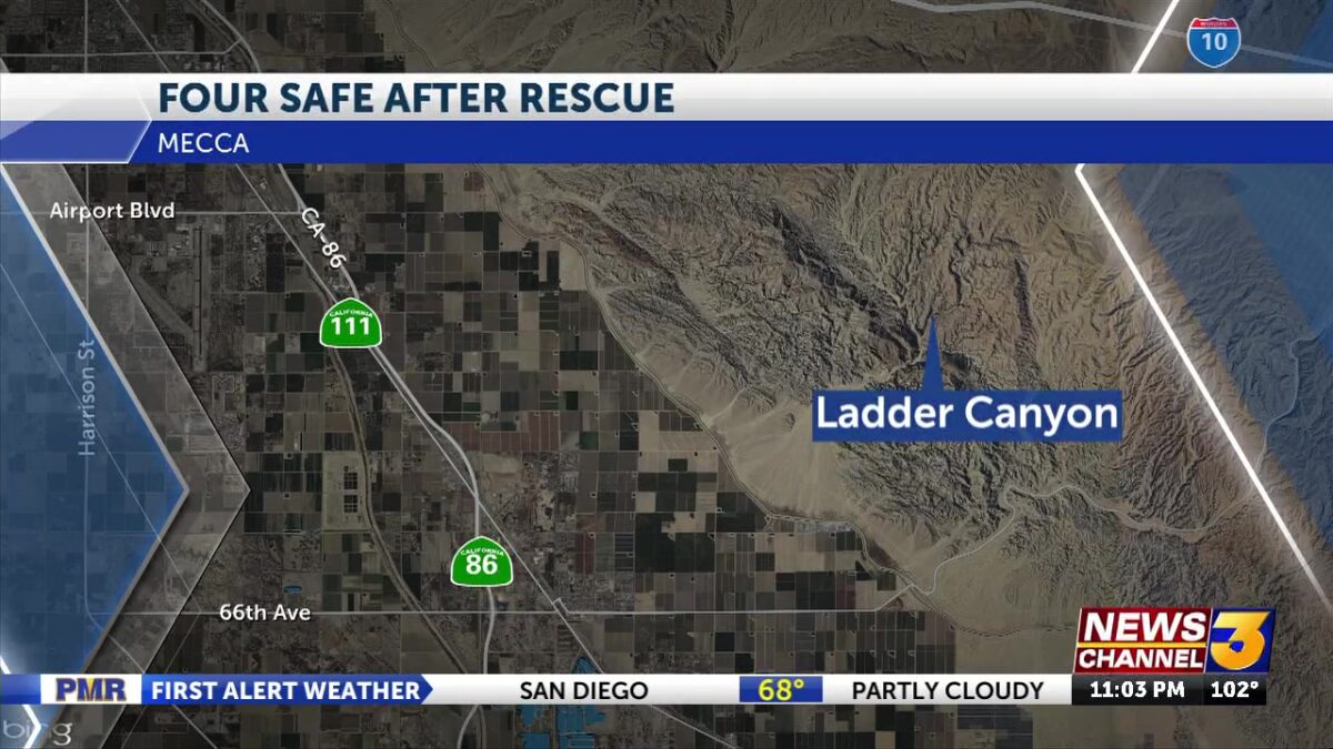 Four rescued from Ladder Canyon hiking area in Mecca