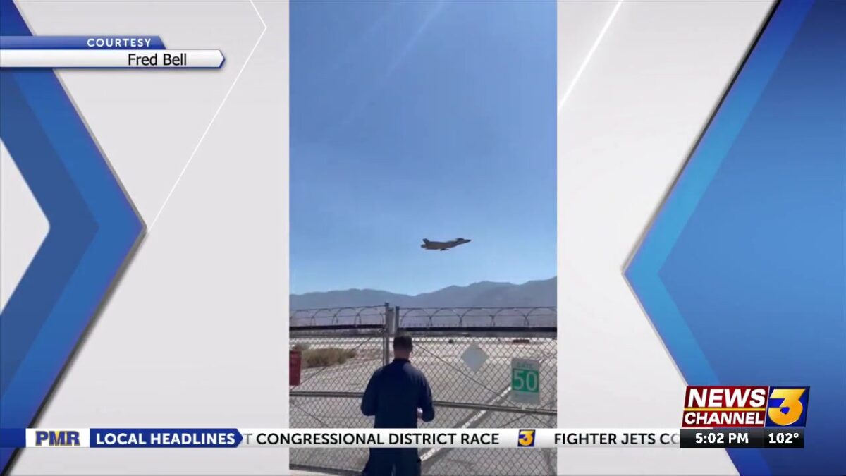 Fighter jets conduct military training in the Palm Springs area