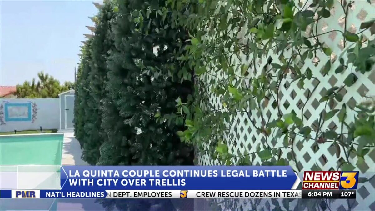 La Quinta couple continues legal battle with city over backyard trellis