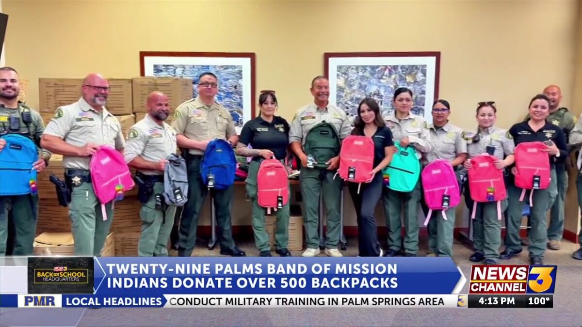 Twenty-Nine Palms Band of Mission Indians donate over 500 backpacks with school supplies