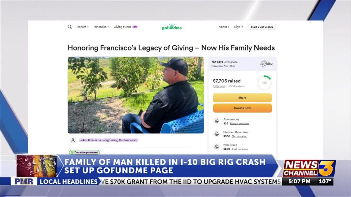 Family of man killed in I-10 big rig crash set up GoFundMe page
