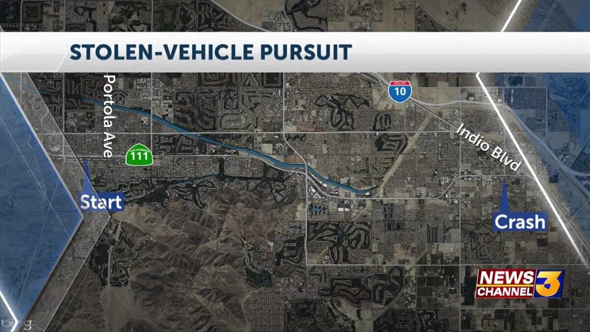 Car chase ends in crash and arrest in Indio