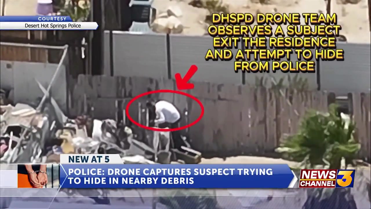 Desert Hot Springs Police use drone to find suspect hiding in trash