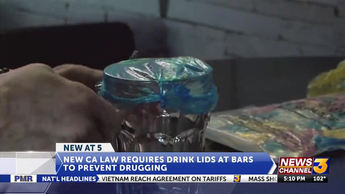 New CA law requires drink lids at bars to prevent drugging