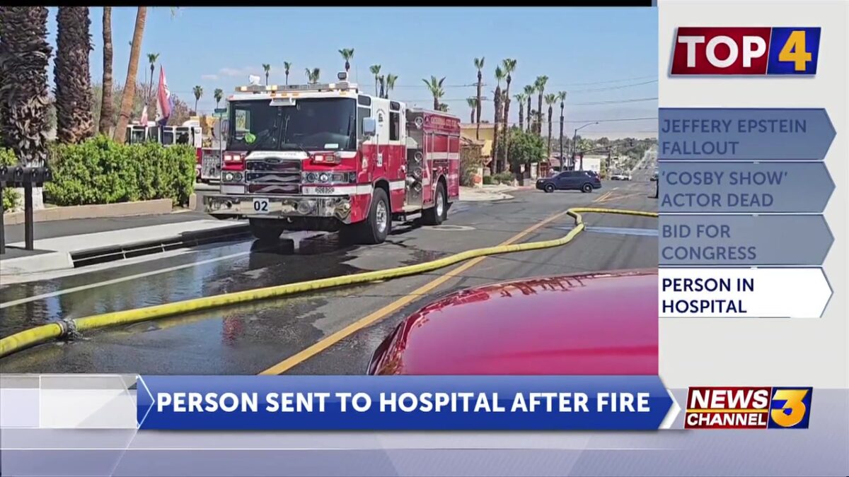 One person hospitalized after fire in Cathedral City