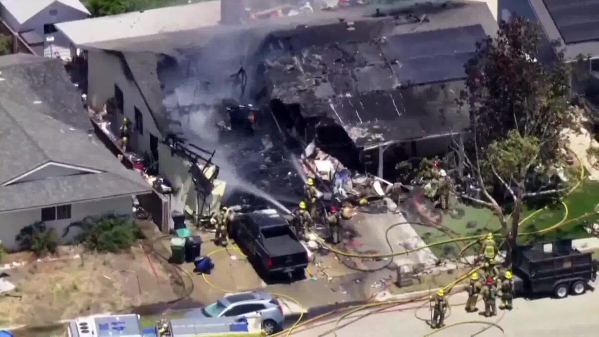 One person has died after an explosion caused by fireworks at a Simi Valley home Thursday