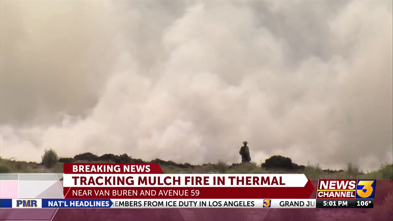 Two-acre mulch fire reported in Thermal area