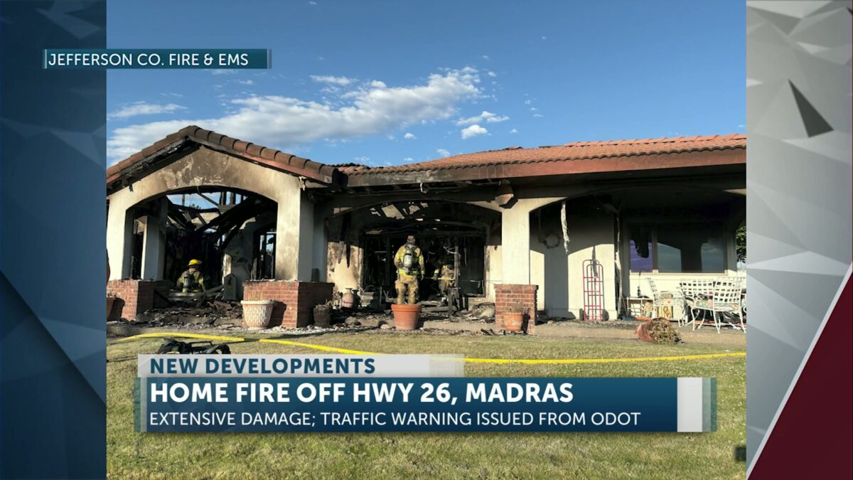 Fire heavily damages home south of Madras