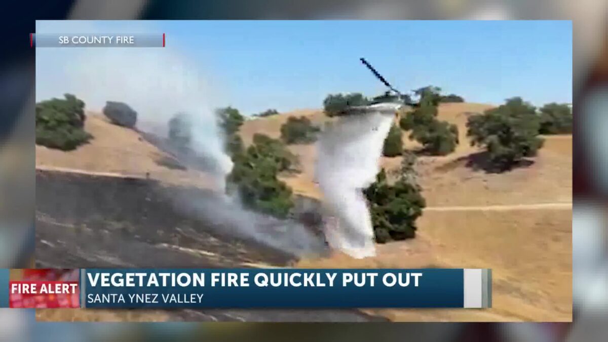 Vegetation fire breaks out in Santa Ynez Valley