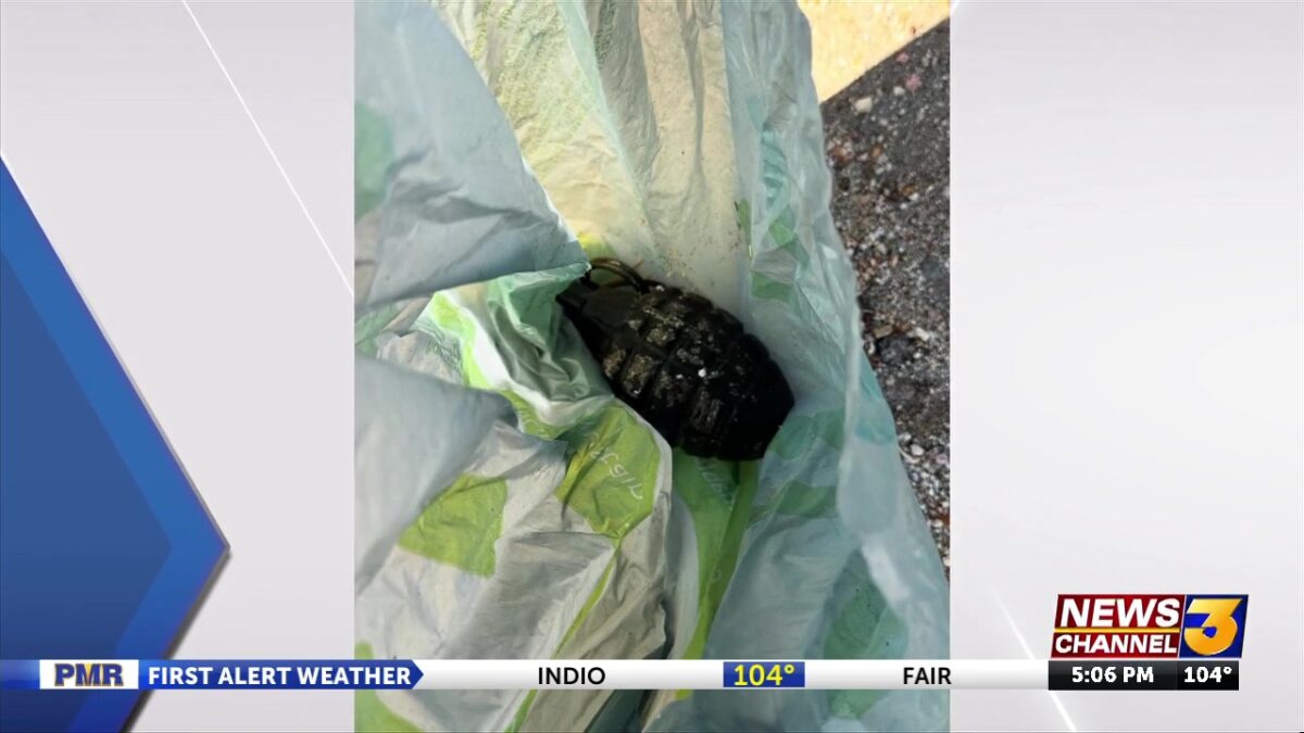 Woman drops off old hand grenade found in the desert