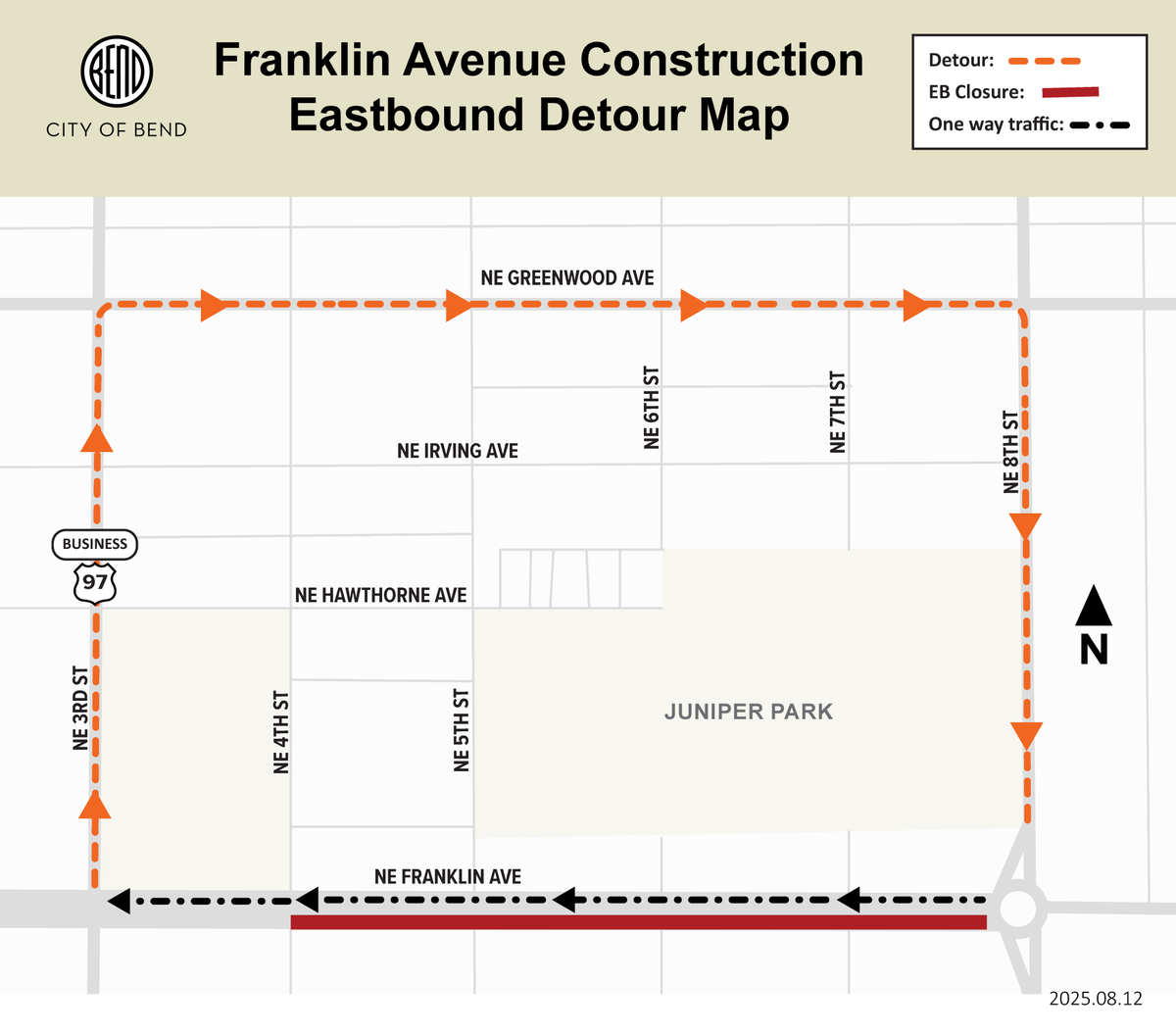 Franklin Avenue Temporary One-way Closure Begins September 2