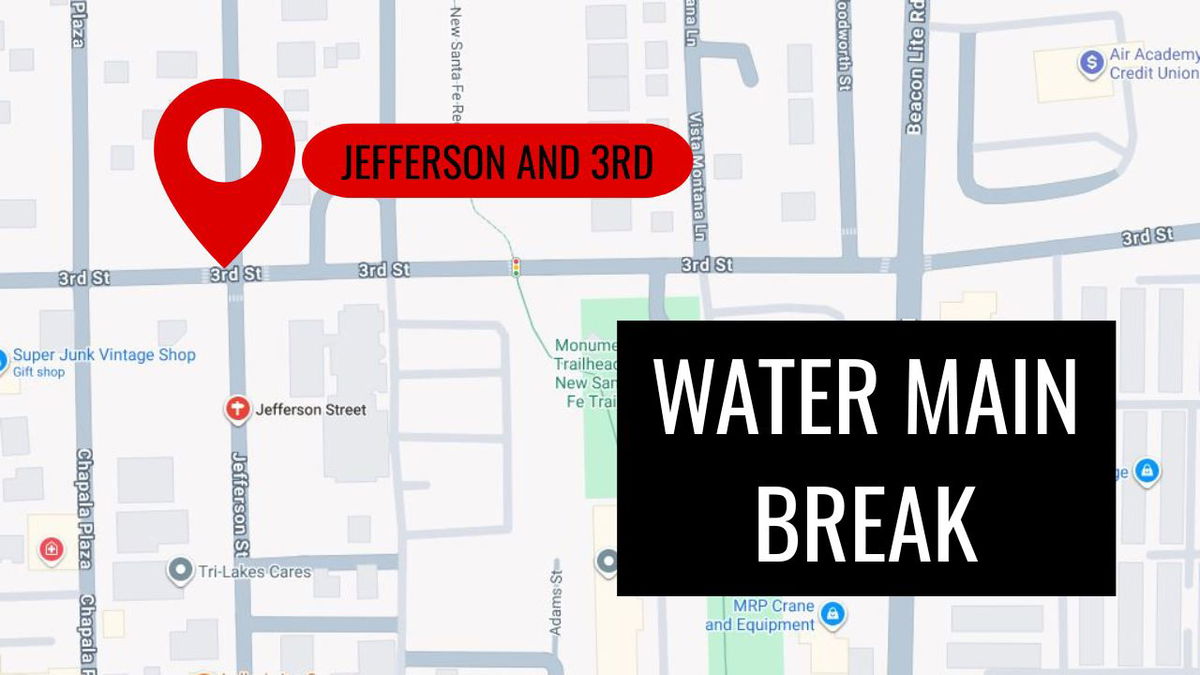 Water main break shuts down intersection of Jefferson and 3rd Streets in Monument