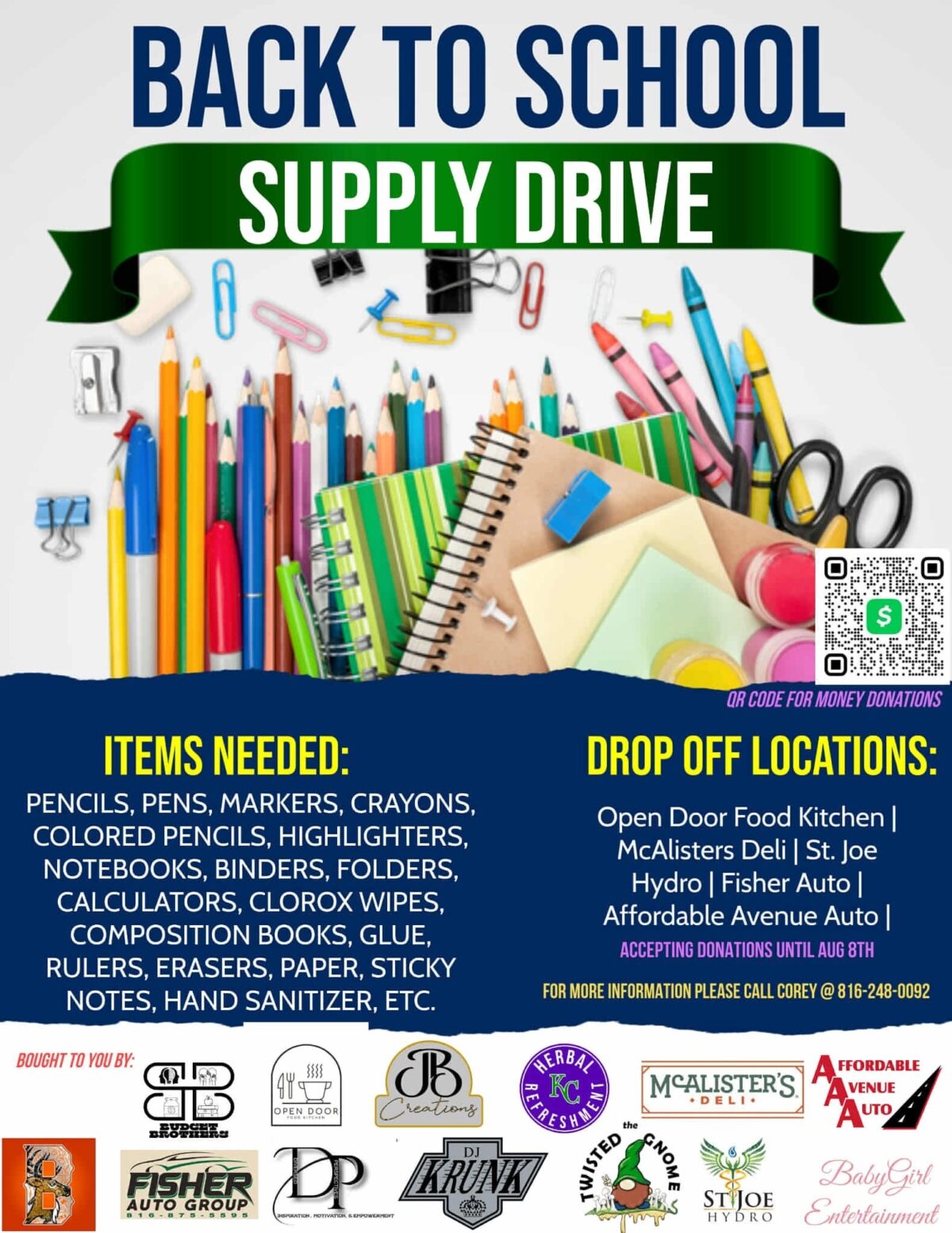 School supply drive Underway to help local students in town