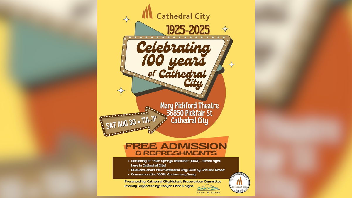 Cathedral City to celebrate 100th anniversary with films screening