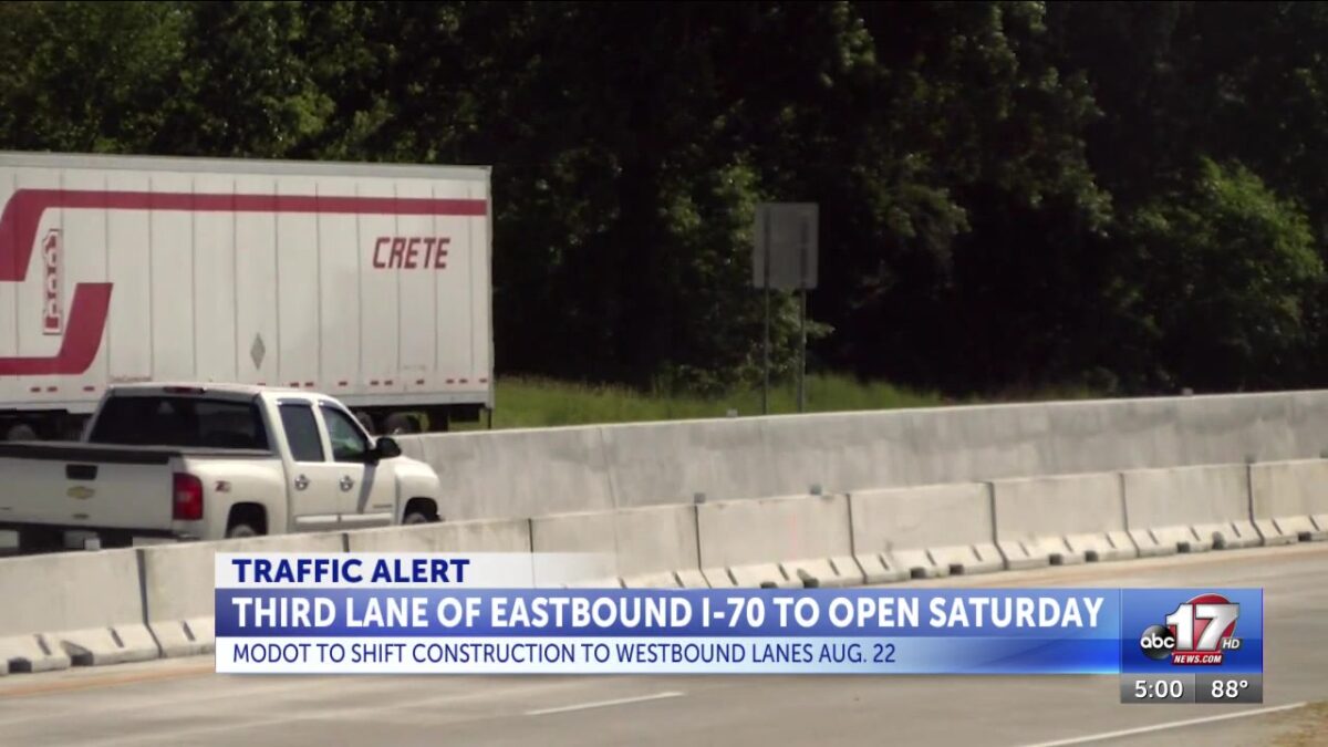 Eastbound lanes of I-70 between Columbia and Kingdom City to start reopening Friday night