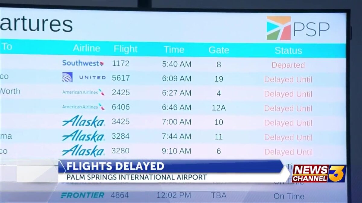 Numerous flight delays reported at Palm Springs International