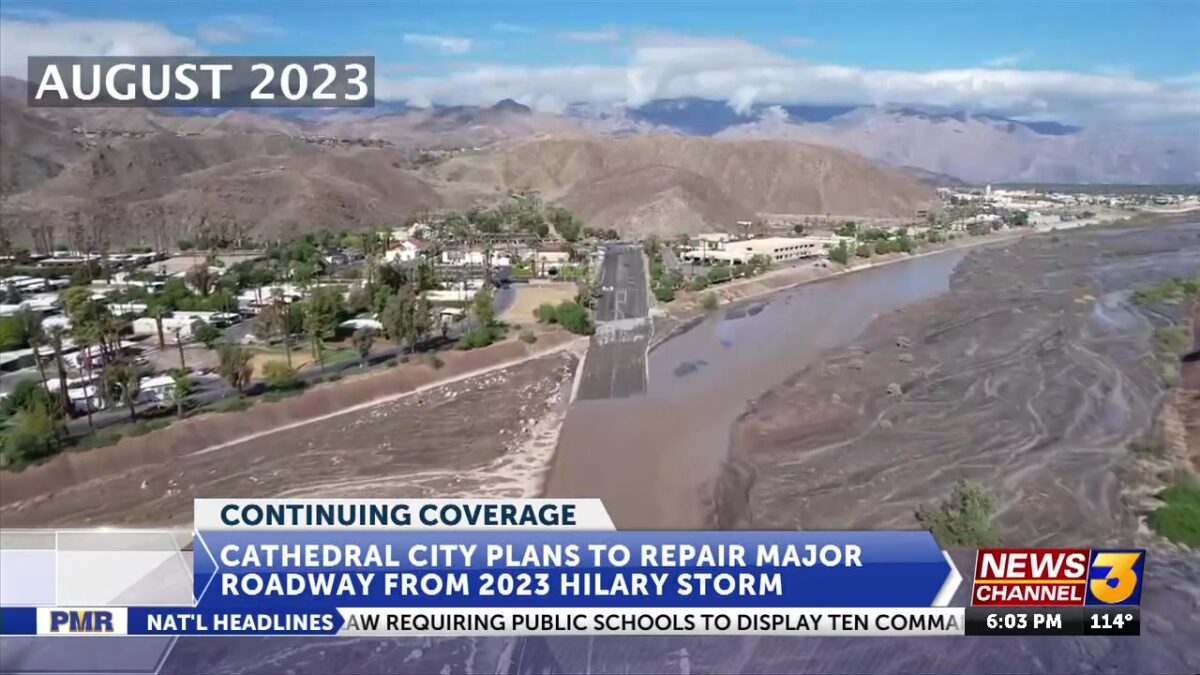 Cathedral City set to repair mile-long stretch along Date Palm Drive from 2023 Hilary storm damage