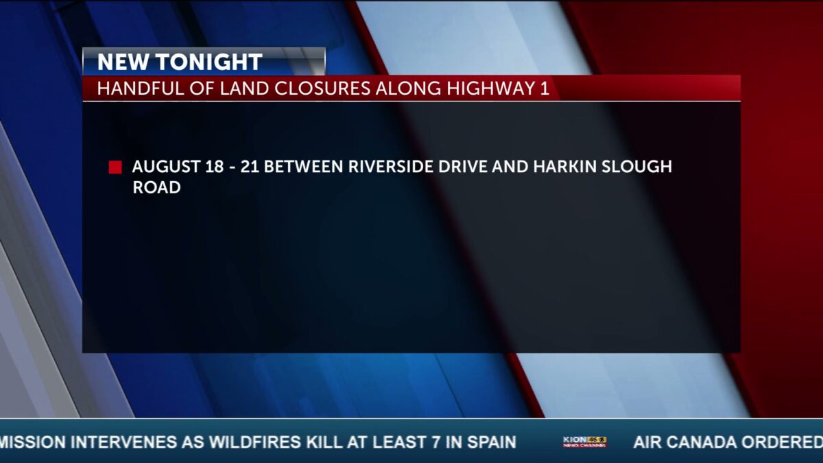 Highway 1 road closures in Santa Cruz and Monterey counties