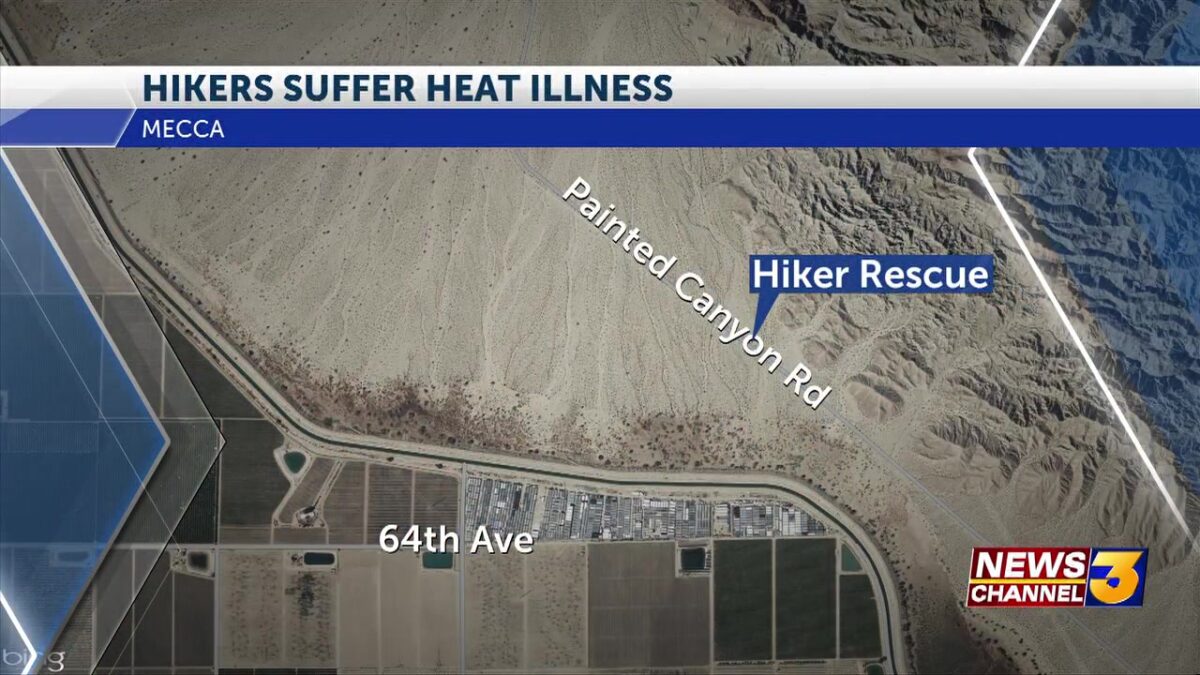 Three hikers rescued with heat-related ailments on trail near Thermal