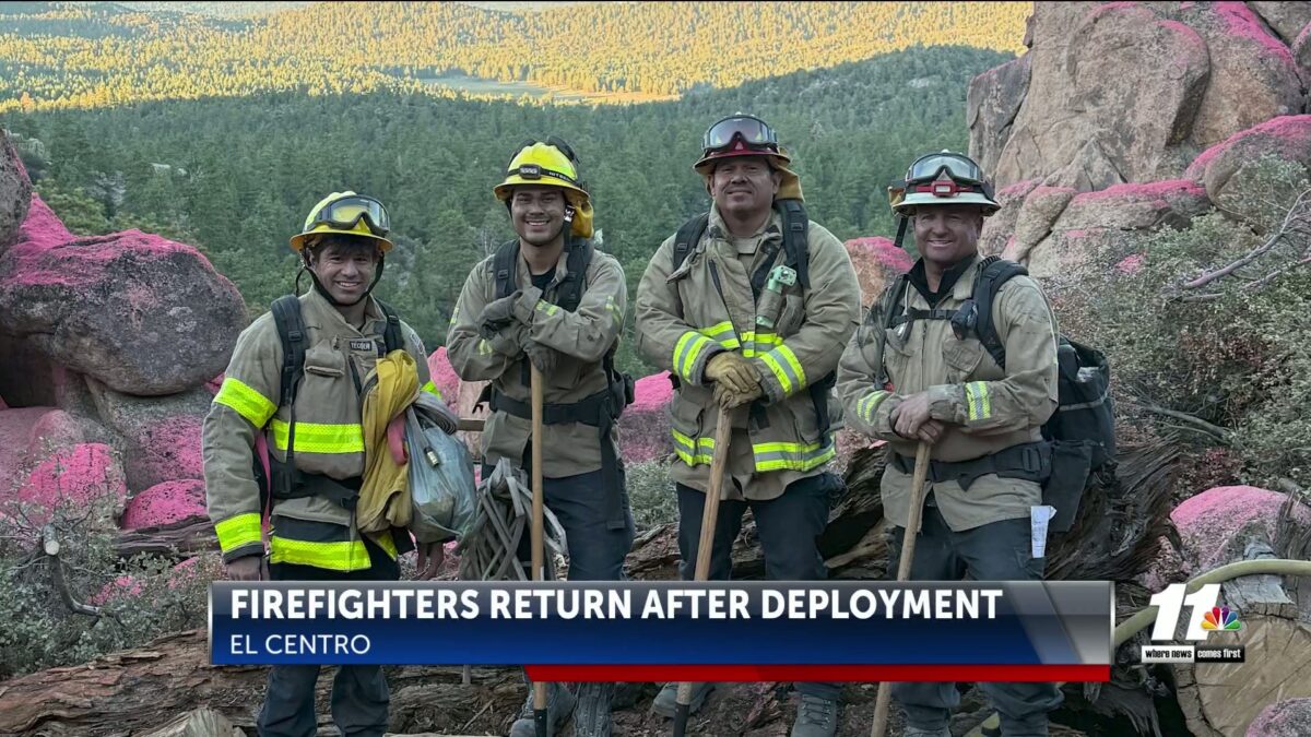Firefighters in El Centro return after fighting two fires in California