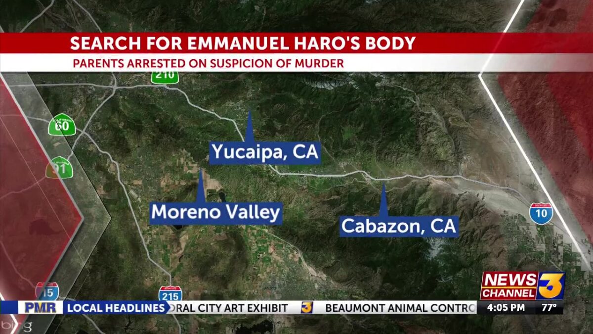 Parents of missing Cabazon baby arrested; search on Hwy. 60 Sunday