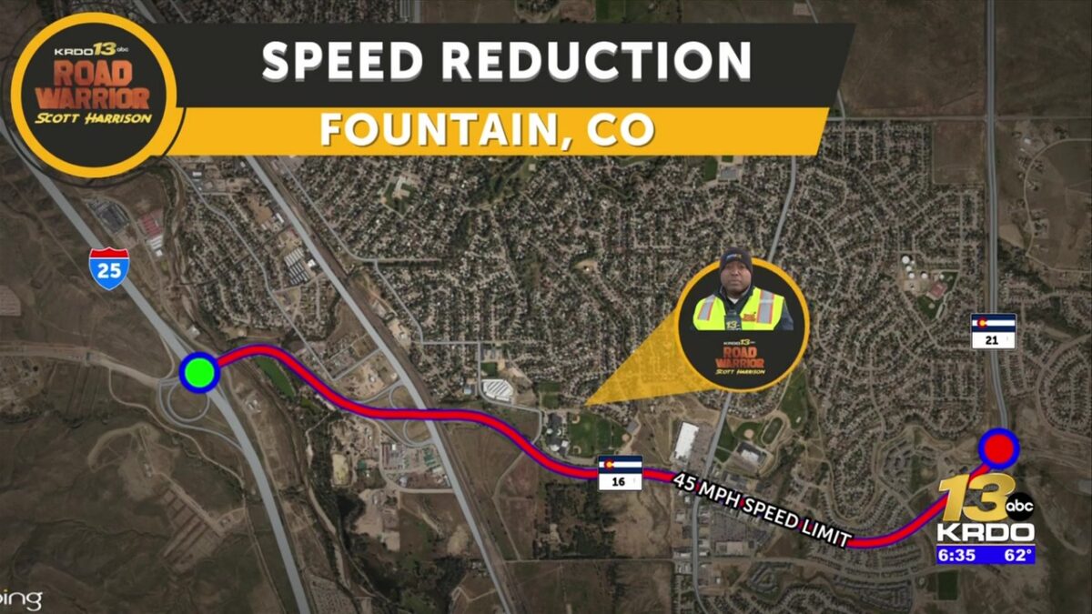 CDOT to reduce speed limit on Mesa Ridge Parkway (Highway 16) in Fountain starting Monday