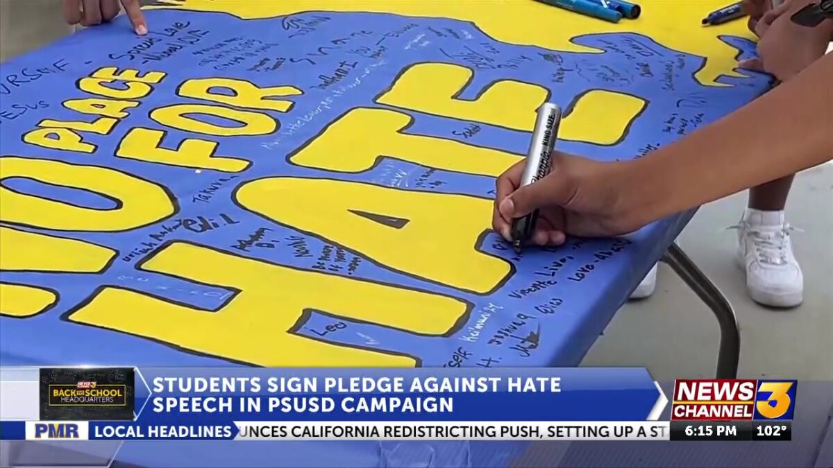 PSUSD students sign pledge against hate speech during district-wide campaign