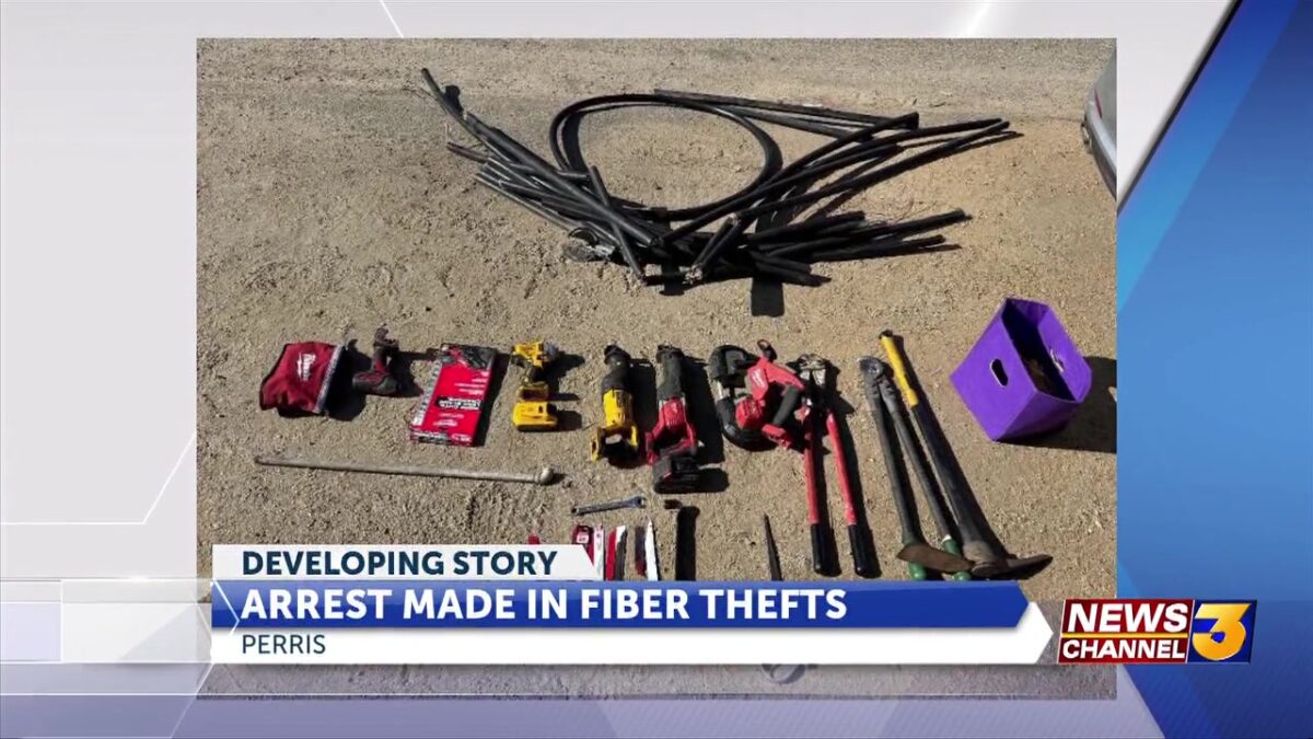 Man arrested in connection with fiber optic cable thefts in Perris area
