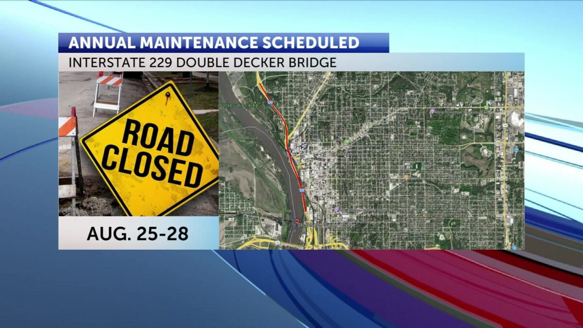I-229 Double Decker bridge to temporarily close for maintenance