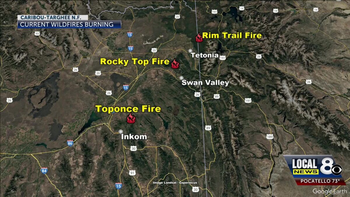 Lightning strikes spark multiple wildfires in in Caribou-Targhee National Forest