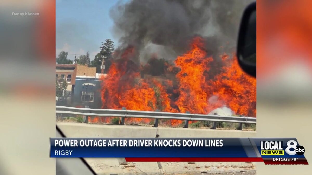 Rigby crash ignites fire after driver misses curve