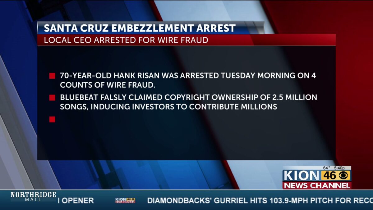 Santa Cruz man accused of music streaming and wire fraud charges; U.S. Attorney’s Office
