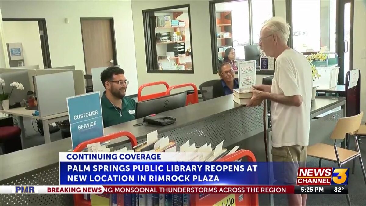 Palm Springs library reopens in temporary location