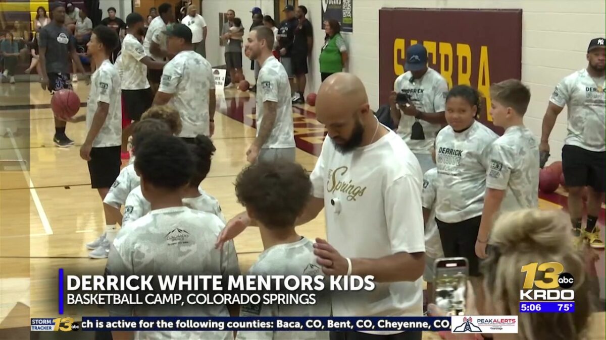 NBA Champion Derrick White coaches up Colorado Springs youth at basketball camp