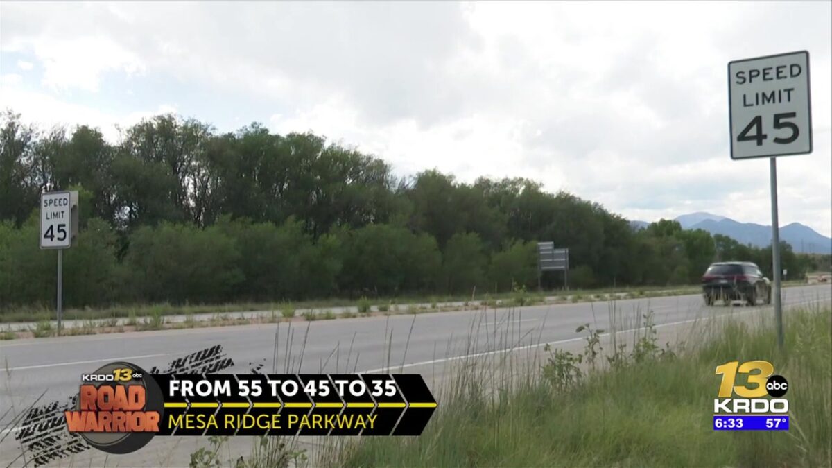 New 45 mph speed limit starts Monday on Mesa Ridge Parkway in Fountain