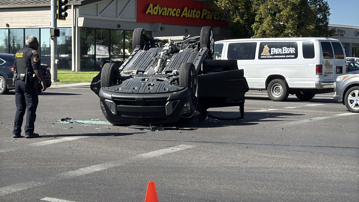 Car rolls on its top on 17th St. in Idaho Falls