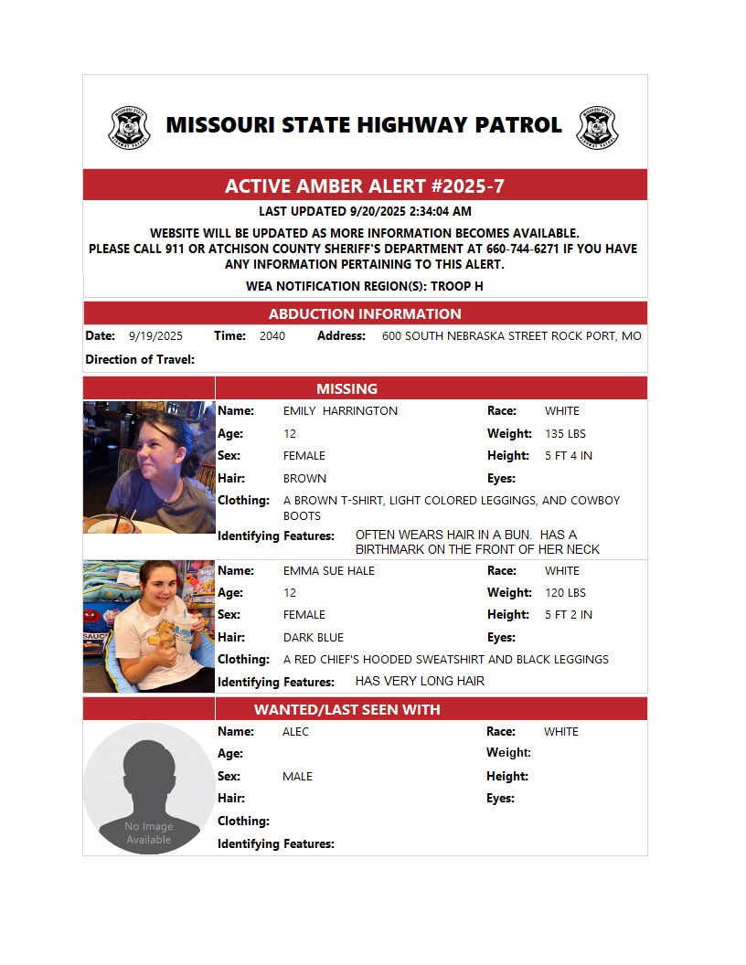Amber Alert canceled after missing 12-year-old girls recovered in Indiana