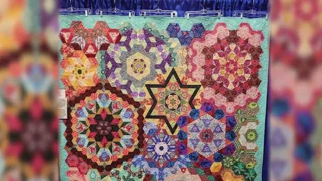 One of Mary Shotwell's many blue ribbon-winning quilts