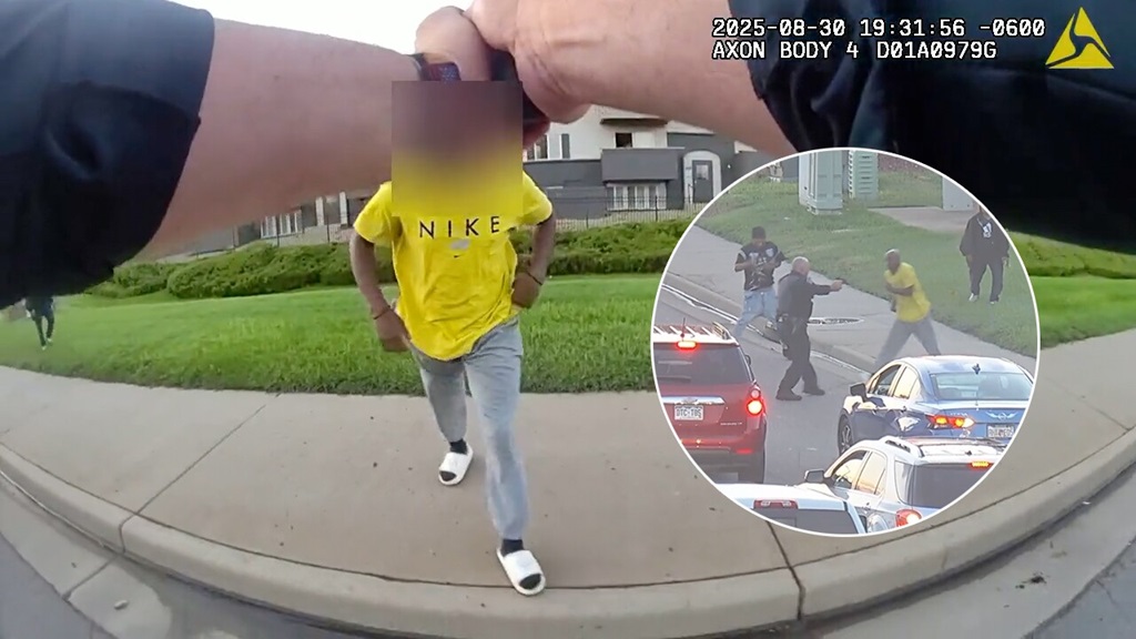 A still frame from APD body camera footage in the seconds before the fatal shooting of Rajon Belt-Stubblefield.