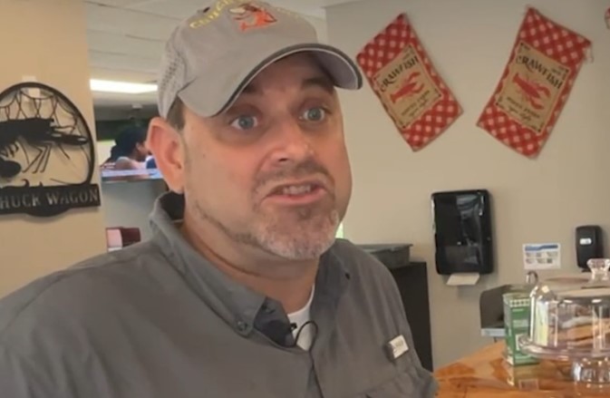 Chuck Wagon Crawfish general manager William Rice offers reward.